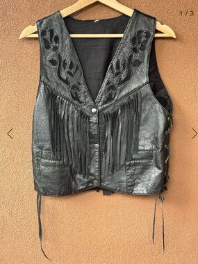 Vintage Fringe leather vest size small